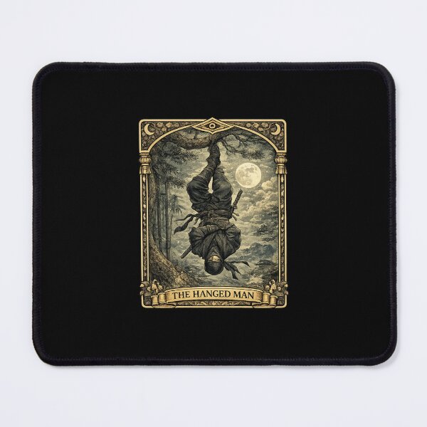 Item preview, The Hanged Man Tarot Card Japanese Ninja Samurai Occult designed and sold by YokaiInk.