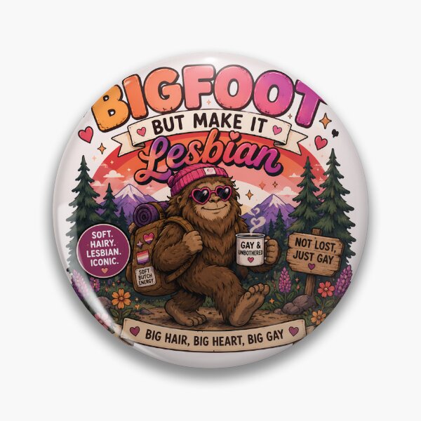 Item preview, Bigfoot But Make It Lesbian | Pride Creatures Collection | LGBTQ Mascots | Emotional Support Animals | Cute Queer Stickers designed and sold by VectorJoy.