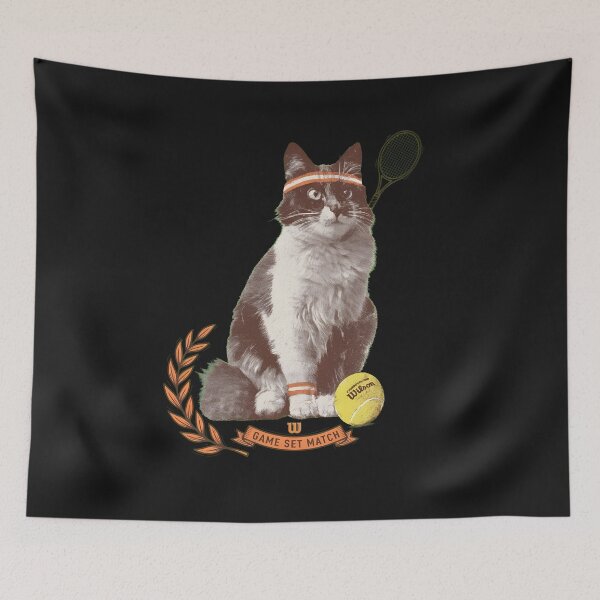 Item preview, Vintage Athletic Cat Portrait Sports Love designed and sold by folk-4-arts.
