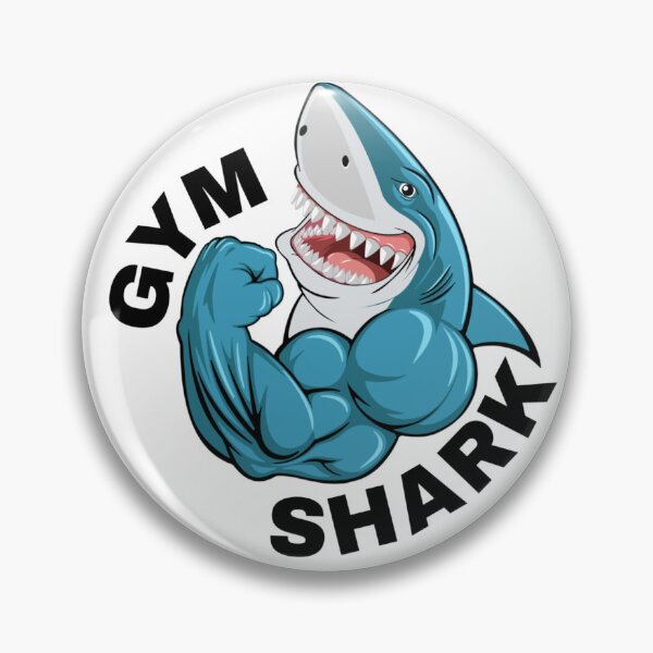 Item preview, Sketchy Muscle Shark Lifting Weights - Funny Gym Cartoon Art designed and sold by 22kcashlab.