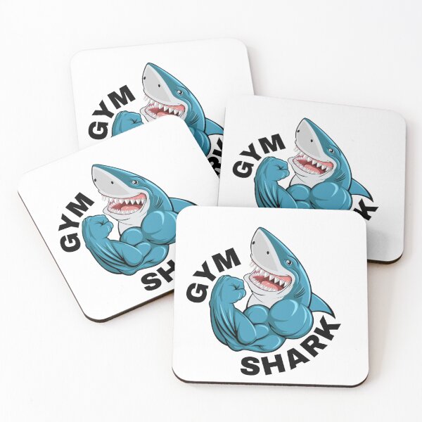 Item preview, Sketchy Muscle Shark Lifting Weights - Funny Gym Cartoon Art designed and sold by 22kcashlab.
