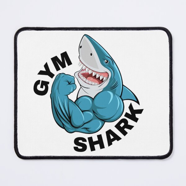 Item preview, Sketchy Muscle Shark Lifting Weights - Funny Gym Cartoon Art designed and sold by 22kcashlab.
