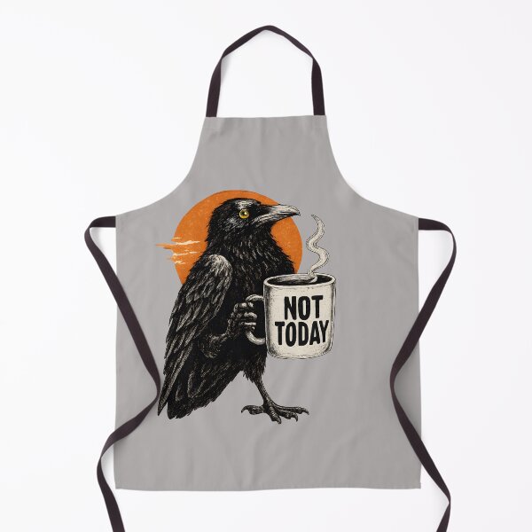 Item preview, Not Today Crow Funny Coffee Raven Quote Grunge Retro Design designed and sold by Axivra.