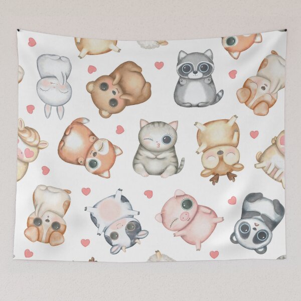 Item preview, Cute Baby Animal Pattern | Kawaii Woodland & Farm Animal Seamless Design designed and sold by RJACreative.