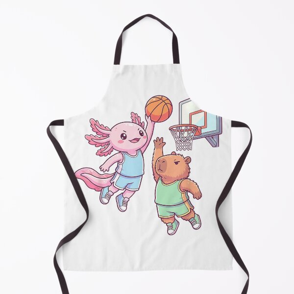 Item preview, Cute Axolotl Playing Basketball with Capybara Cartoon Cool T-Shirt designed and sold by kevincuellar.