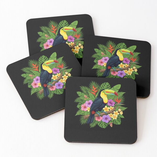 Item preview, Toucan Bird Hisbicus Flowers Hawaii Tropical Summer Vacation designed and sold by Littermin.