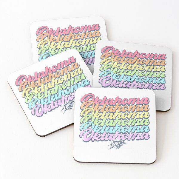 Item preview, NBA Oklahoma City Thunder Pastel Rainbow Pride Stack T-Shirt designed and sold by RKdrawings.