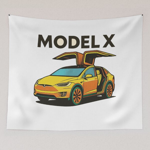 Item preview, Tesla Model X Electric SUV Blueprint Style Design | EV Enthusiast Graphic designed and sold by TEEJAMBOREE.