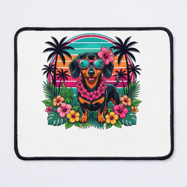 Item preview, Retro Hawaiian Dachshund Dog Tropical Hawaii Summer Vacation designed and sold by Littermin.