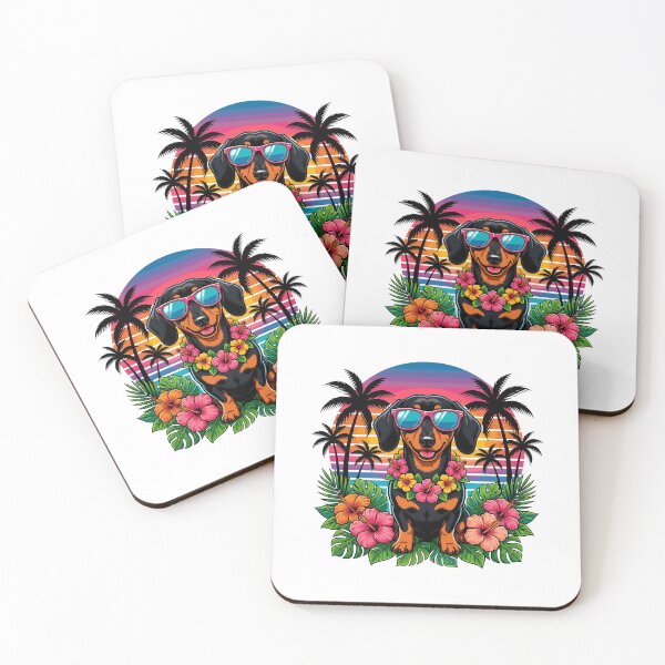 Item preview, Retro Hawaiian Dachshund Dog Tropical Hawaii Summer Vacation designed and sold by Littermin.