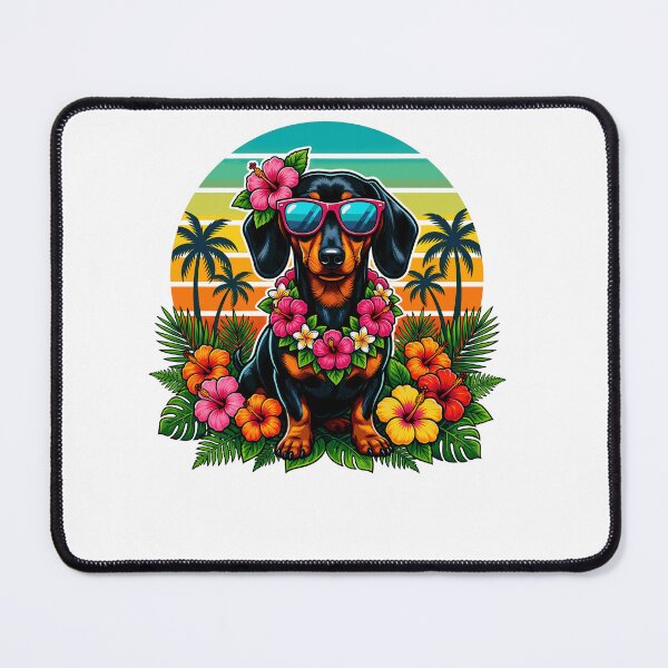 Item preview, Retro Hawaiian Dachshund Dog Tropical Hawaii Summer Vacation designed and sold by Littermin.