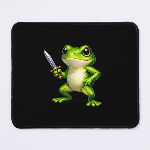 Item preview, Cute Frog With Sword Fantasy Warrior Frog Funny Animal Art designed and sold by Axivra.