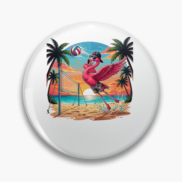 Item preview, Funny Flamingo Volleyball Tropical Beach Palm Trees Summer designed and sold by Littermin.