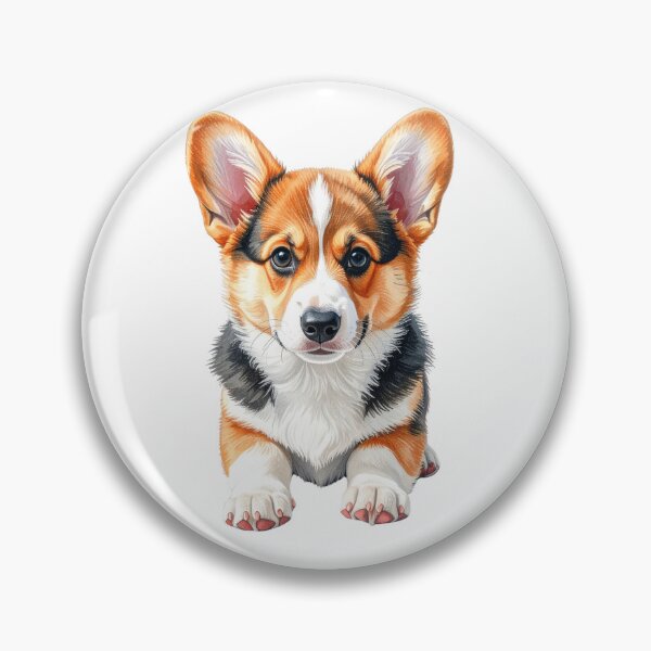 Item preview, Curious Tri-Color Corgi Puppy Portrait designed and sold by SabraDD.