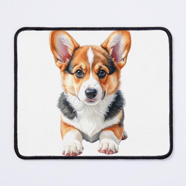 Item preview, Curious Tri-Color Corgi Puppy Portrait designed and sold by SabraDD.