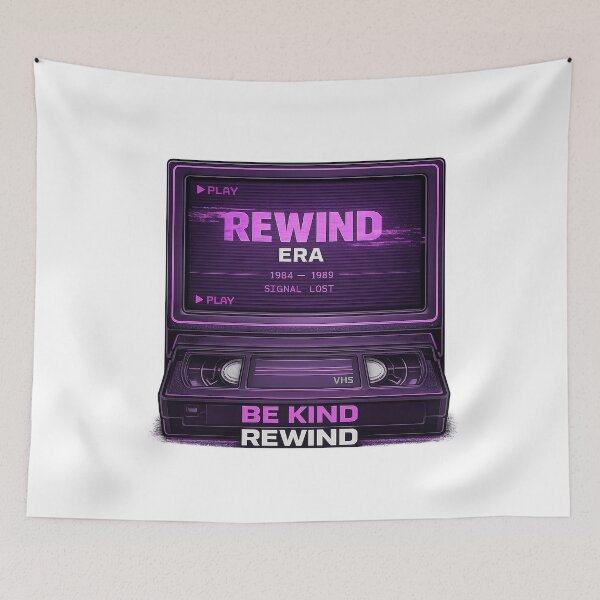 Item preview, Be Kind Rewind Era Retro VHS Synthwave 80s Neon designed and sold by TheKaiZenNi.