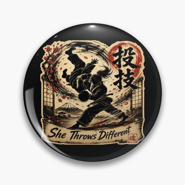Item preview, She Throws Different – Japanese Ukiyo-e Women's Judo Art designed and sold by Locker39.