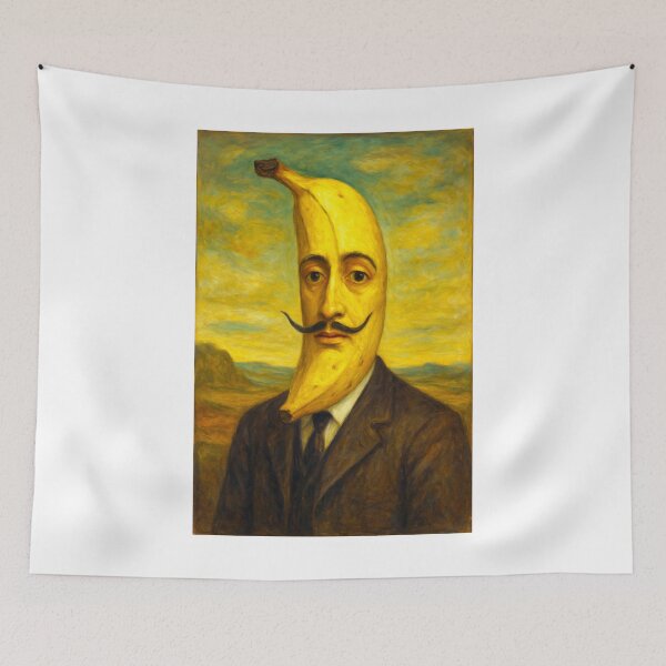 Item preview, The Dapper Banana Gentleman: Surreal Portrait of a Fruit Aristocrat designed and sold by Surreal Characters & Cute Pups.