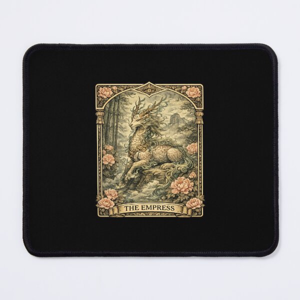Item preview, The Empress Tarot Card Japanese Kirin Mythical Beast Art designed and sold by YokaiInk.