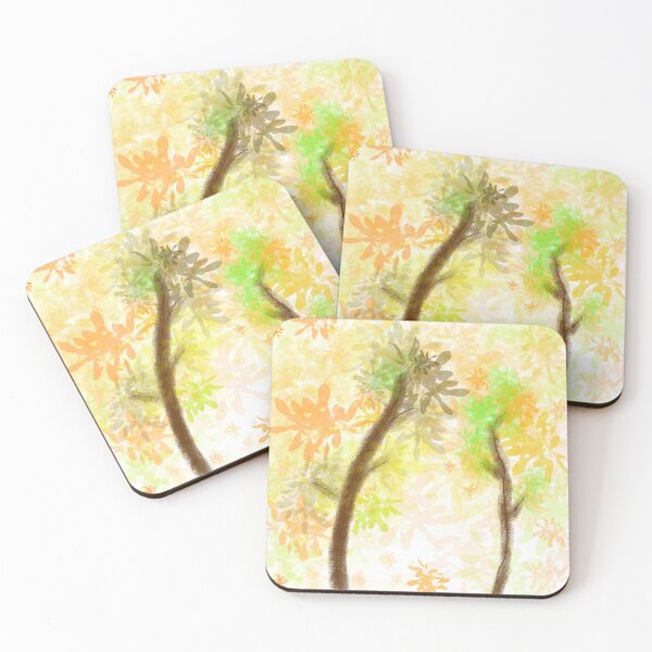 Item preview, Abstract Tropical Forest Canopy Background with Vibrant Yellow Green Foliage and Tree Silhouettes designed and sold by AjjimaJKM.