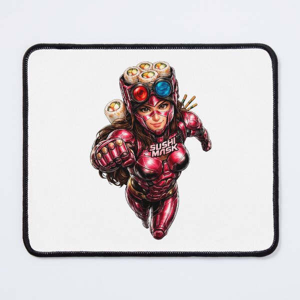Item preview, Sushi Mask Woman: Cyberpunk Superhero Anime Action Design designed and sold by Surreal Characters & Cute Pups.