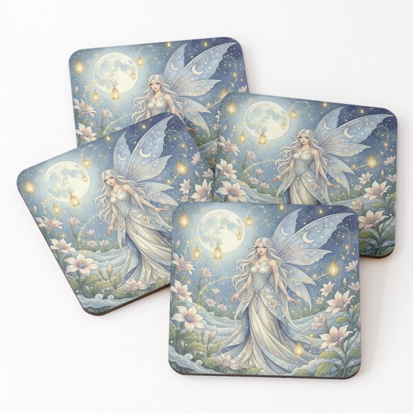 Item preview, Moonlit Lanternwing Fairy – Enchanted Watercolor Celestial Garden Illustration designed and sold by Oonward2021.