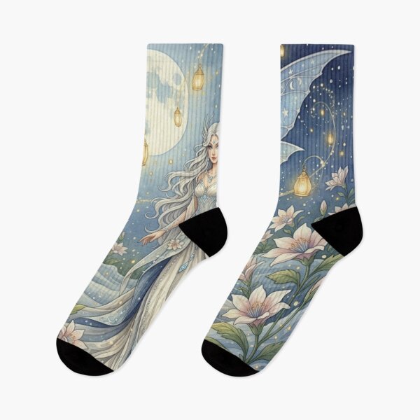 Item preview, Moonlit Lanternwing Fairy – Enchanted Watercolor Celestial Garden Illustration designed and sold by Oonward2021.