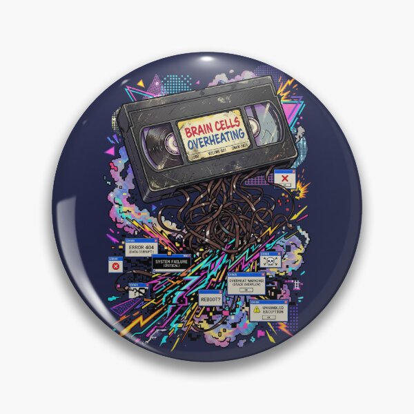 Item preview, Vintage 80s VHS Tape Brain Cells Overheating Glitch designed and sold by RetroRewind Studio.