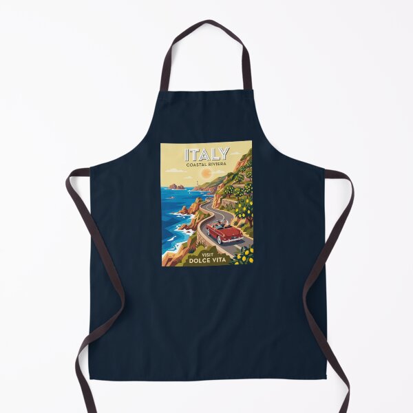 Item preview, Amalfi Coast Italian Convertible Car Vintage Travel Poster designed and sold by RetroRewind Studio.