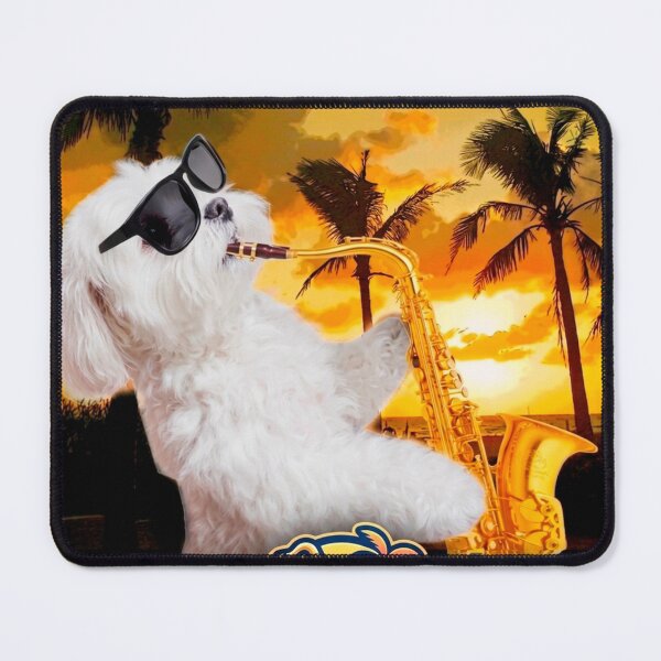 Item preview, COOL! PUPPY: Sax on the Beach - Retro Sunset Summer Vibes designed and sold by Surreal Characters & Cute Pups.
