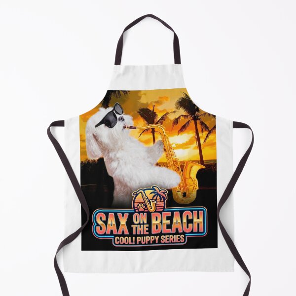 Item preview, COOL! PUPPY: Sax on the Beach - Retro Sunset Summer Vibes designed and sold by Surreal Characters & Cute Pups.