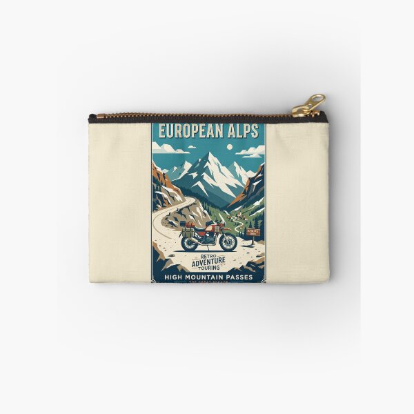 Item preview, Swiss Alps Adventure Motorcycle Scenic Vintage Travel Poster designed and sold by RetroRewind Studio.