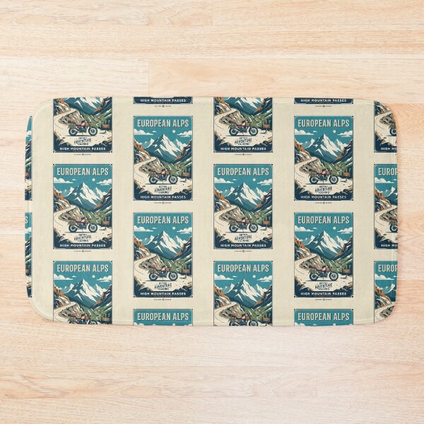Item preview, Swiss Alps Adventure Motorcycle Scenic Vintage Travel Poster designed and sold by RetroRewind Studio.