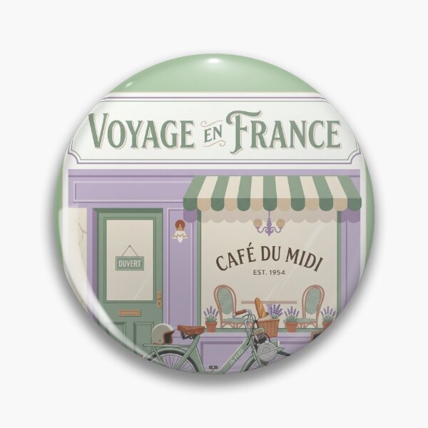 Item preview, Retro Motorized Bicycle French Cafe Mid Century Travel Poster designed and sold by RetroRewind Studio.