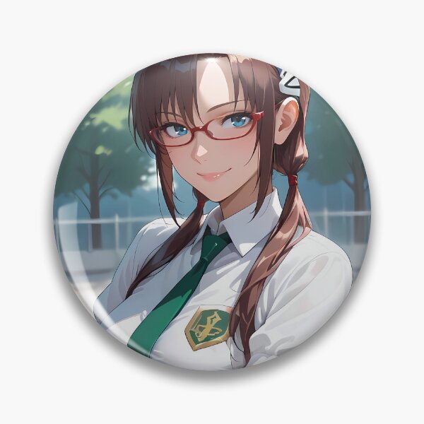 Item preview, Makinami Mari Illustrious Evangelion School Uniform Glasses Smile designed and sold by justnickthings.