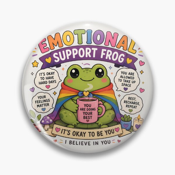 Item preview, Emotional Support Frog | Pride Creatures Collection | LGBTQ Mascots | Emotional Support Animals | Cute Queer Stickers designed and sold by VectorJoy.