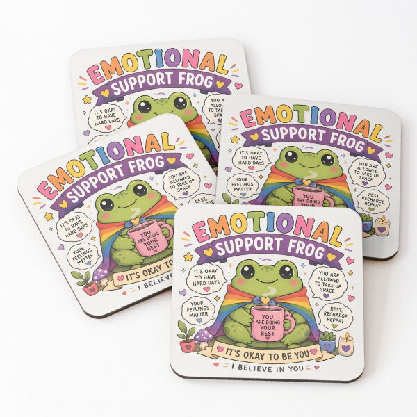 Item preview, Emotional Support Frog | Pride Creatures Collection | LGBTQ Mascots | Emotional Support Animals | Cute Queer Stickers designed and sold by VectorJoy.