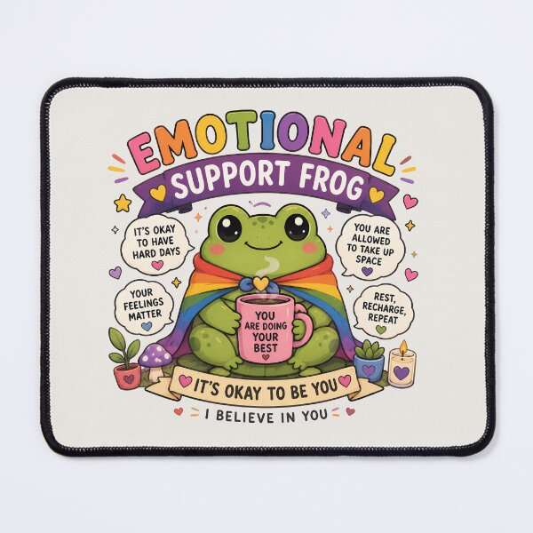 Item preview, Emotional Support Frog | Pride Creatures Collection | LGBTQ Mascots | Emotional Support Animals | Cute Queer Stickers designed and sold by VectorJoy.