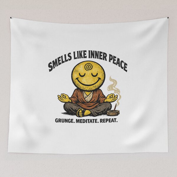 Item preview, Grunge Zen Smiley Inner Peace Meditation designed and sold by Dresut.