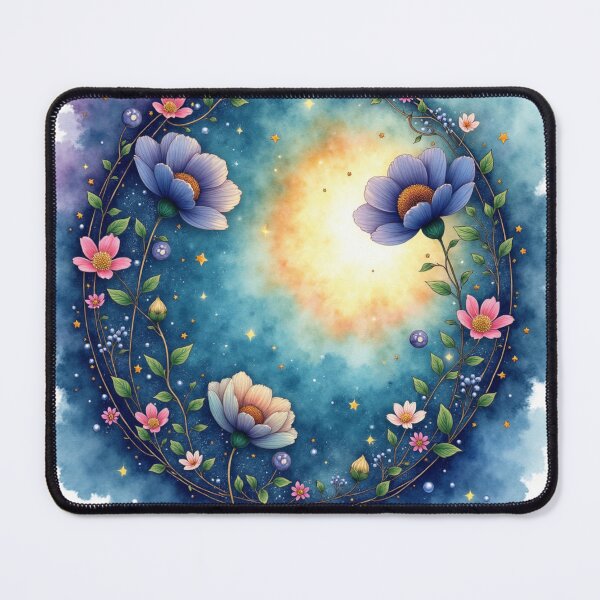 Item preview, Celestial Blossom Halo – Enchanted Watercolor Floral Galaxy Wreath designed and sold by Oonward2021.