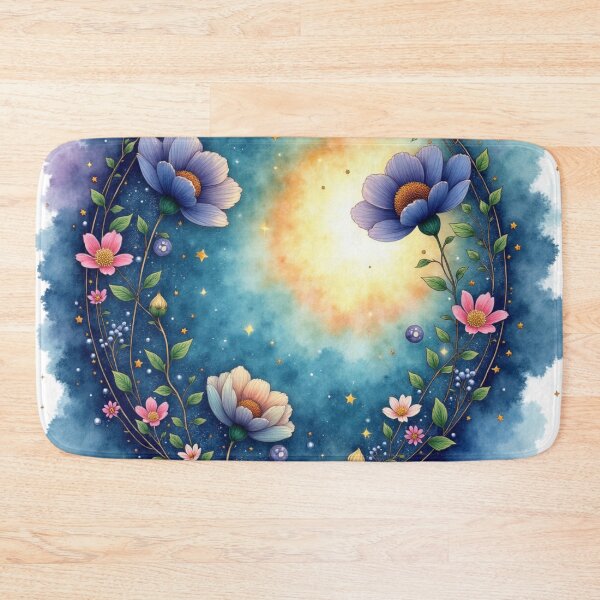 Item preview, Celestial Blossom Halo – Enchanted Watercolor Floral Galaxy Wreath designed and sold by Dream Bloom Gallery.