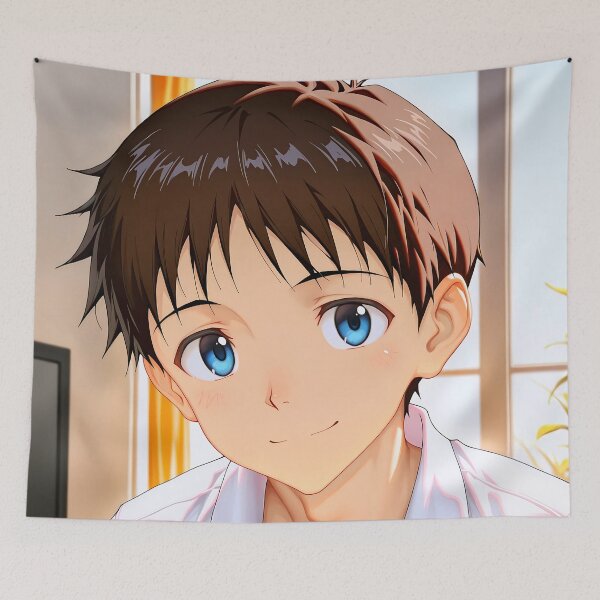 Item preview, Shinji Ikari Neon Genesis Evangelion Soft Indoor Portrait designed and sold by justnickthings.