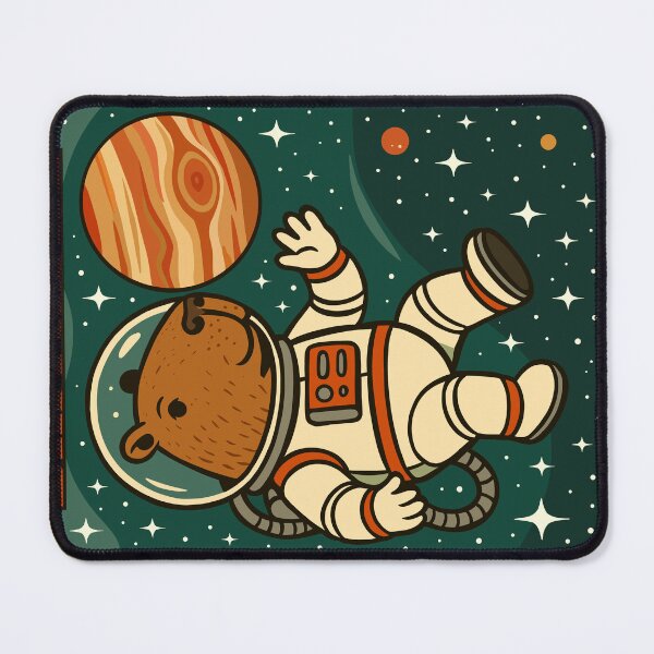 Item preview, Retro Capybara Astronaut Orbiting Jupiter designed and sold by Ghost on Toast.