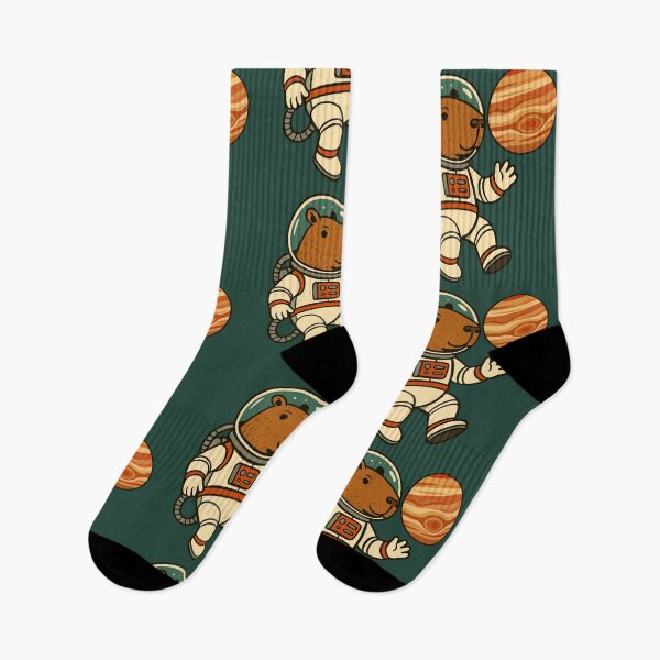 Item preview, Retro Capybara Astronaut Orbiting Jupiter designed and sold by Ghost on Toast.