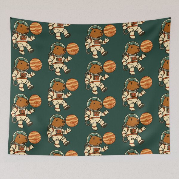 Item preview, Retro Capybara Astronaut Orbiting Jupiter designed and sold by Ghost on Toast.
