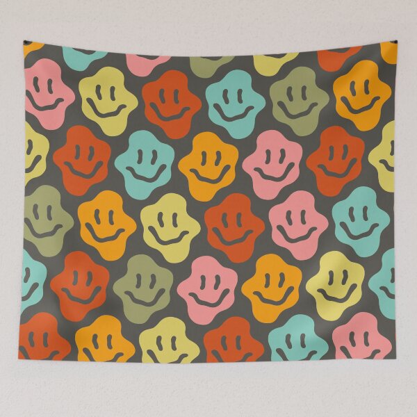 Item preview, Retro Smiley Flower Pattern | Groovy Happy Face Seamless Y2K Design designed and sold by RJACreative.