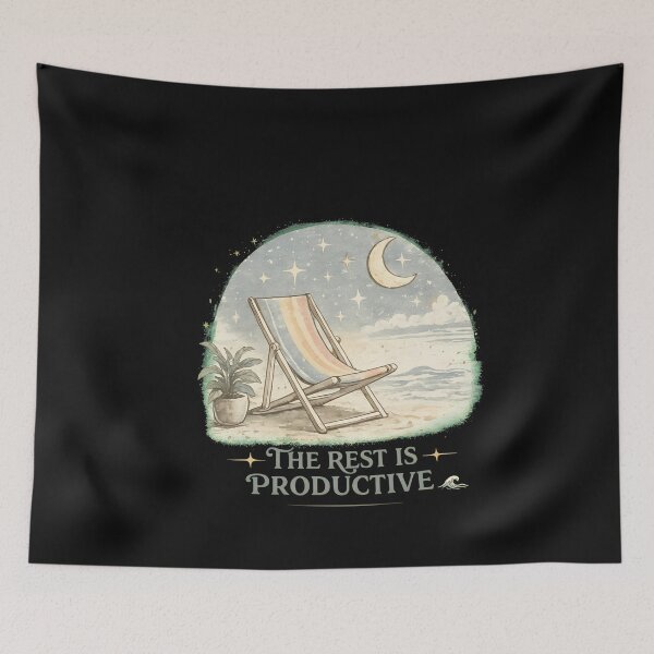 Item preview, Rest Is Productive Vintage Beach Chair Moon designed and sold by Prof4Artist.