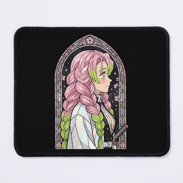 Item preview, Mitsuri Kanroji Demon Slayer Night Sakura Hashira Stained Glass designed and sold by mildaclairmo.
