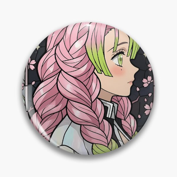Item preview, Mitsuri Kanroji Demon Slayer Night Sakura Hashira Stained Glass designed and sold by mildaclairmo.
