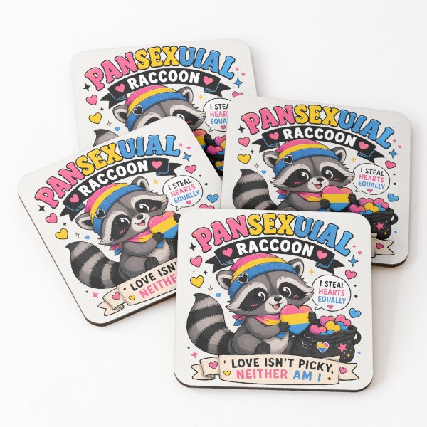 Item preview, Pansexual Raccoon | Pride Creatures Collection | LGBTQ Mascots | Emotional Support Animals | Cute Queer Stickers designed and sold by VectorJoy.